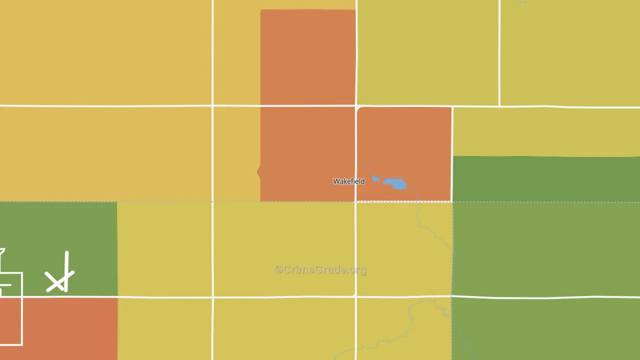 Wakefield, NE Map of Drug-Related Crime Rates