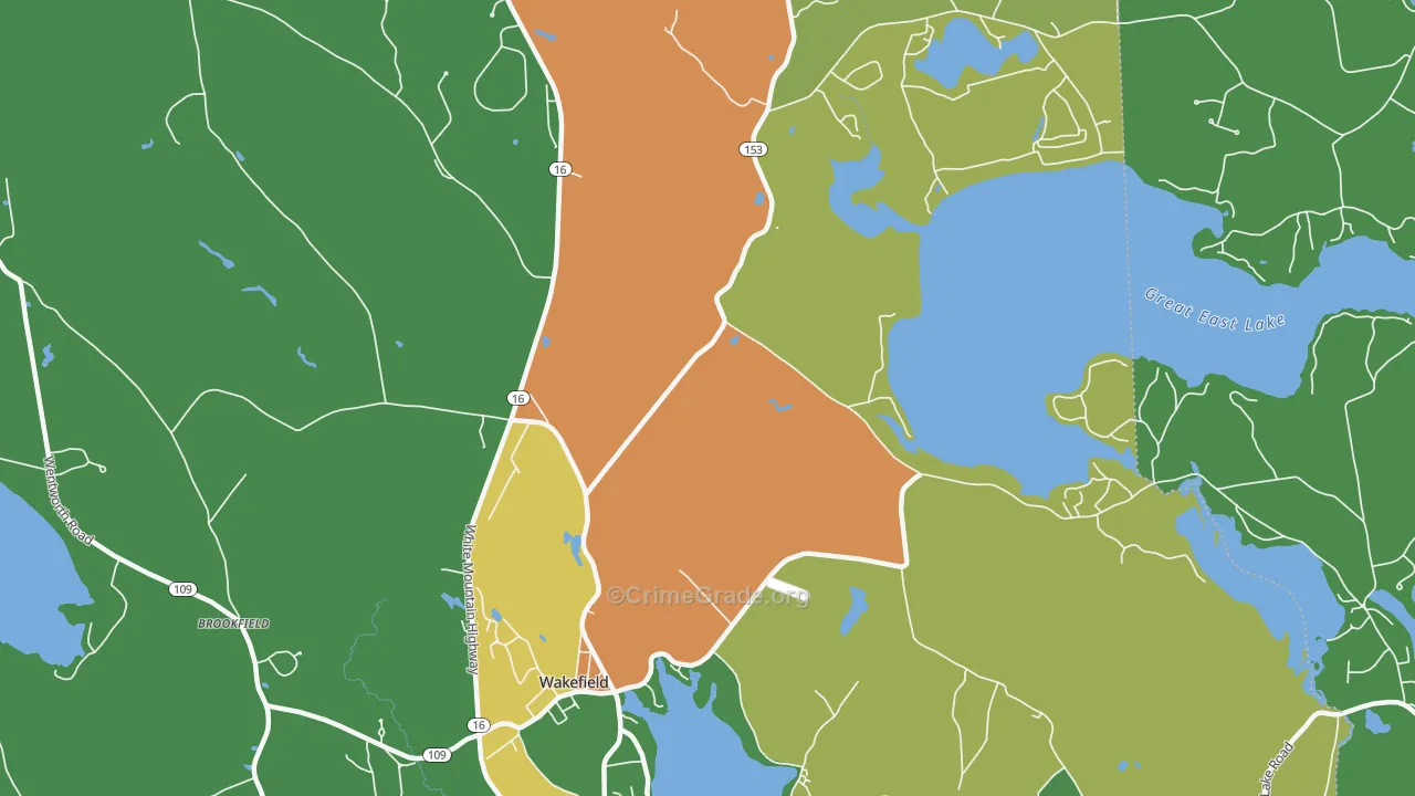 Wakefield, NH Map of Drug-Related Crime Rates