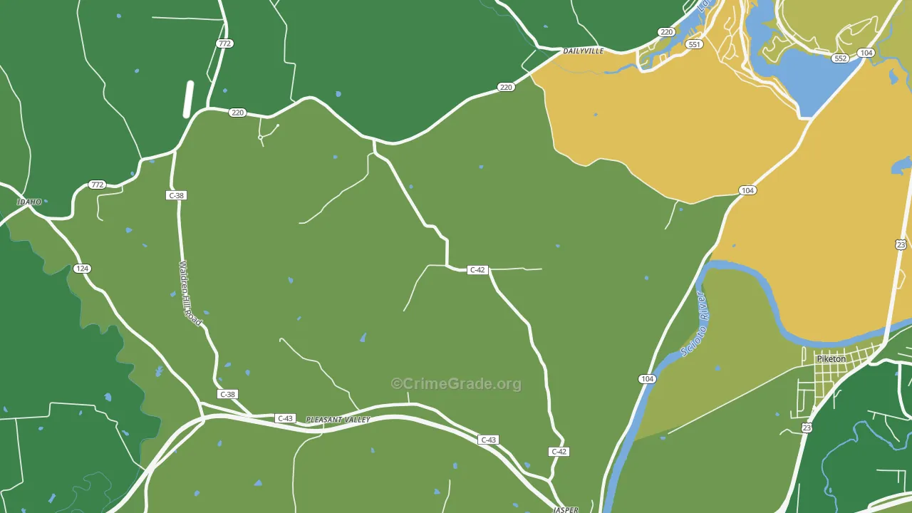 Wakefield, OH Map of Drug-Related Crime Rates