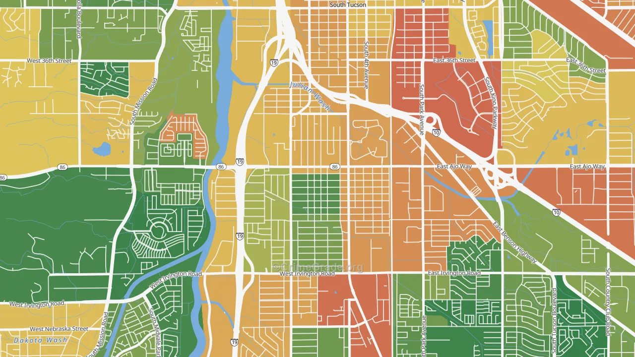 Wakefield, Tucson, AZ Map of Drug-Related Crime Rates