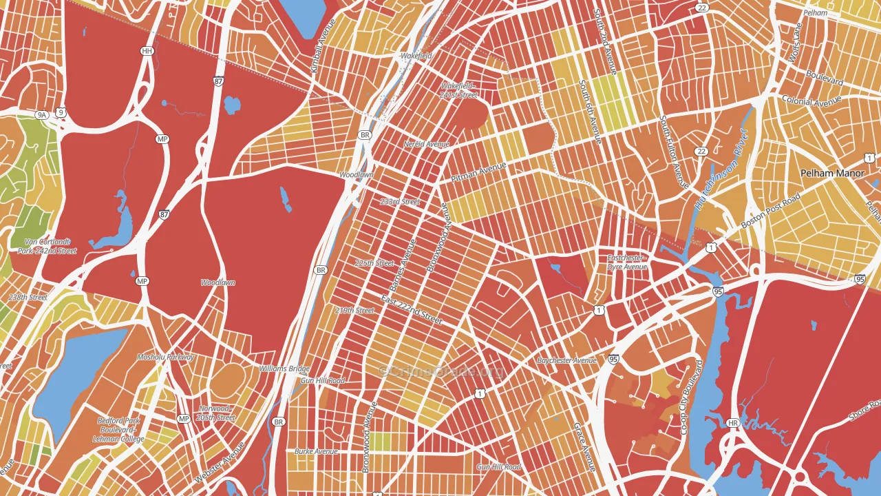 Wakefield-Williamsbridge, Bronx, NY Map of Drug-Related Crime Rates