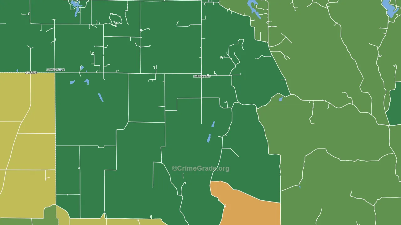 Wakeland, IN Map of Drug-Related Crime Rates