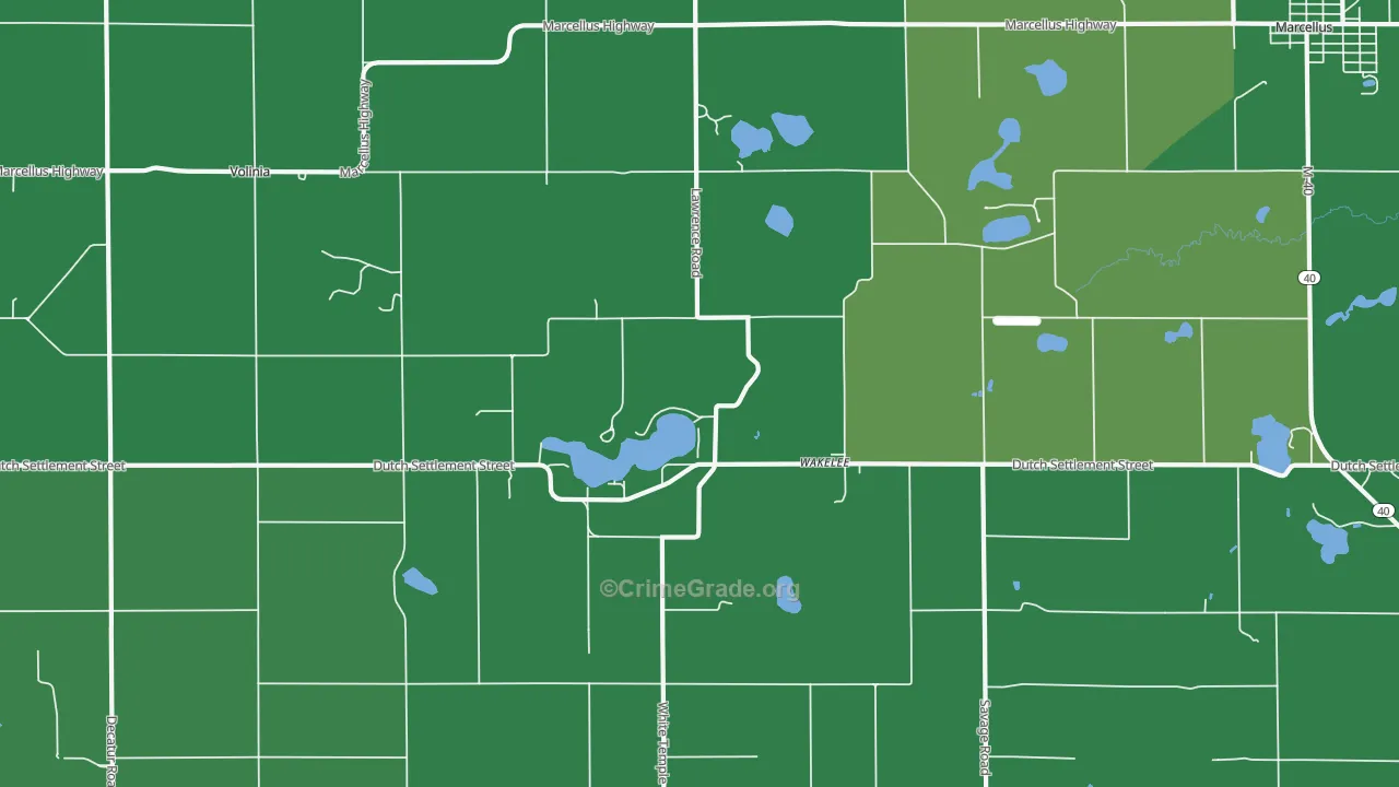 Wakelee, MI Map of Drug-Related Crime Rates