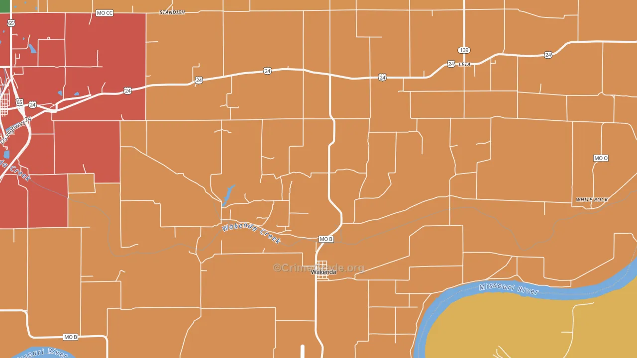 Wakenda, MO Map of Drug-Related Crime Rates