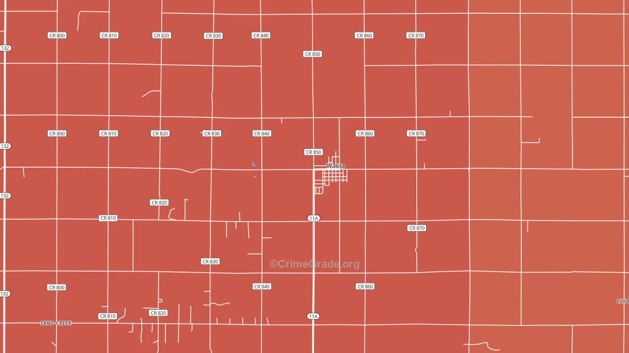 Wakita, OK Map of Drug-Related Crime Rates