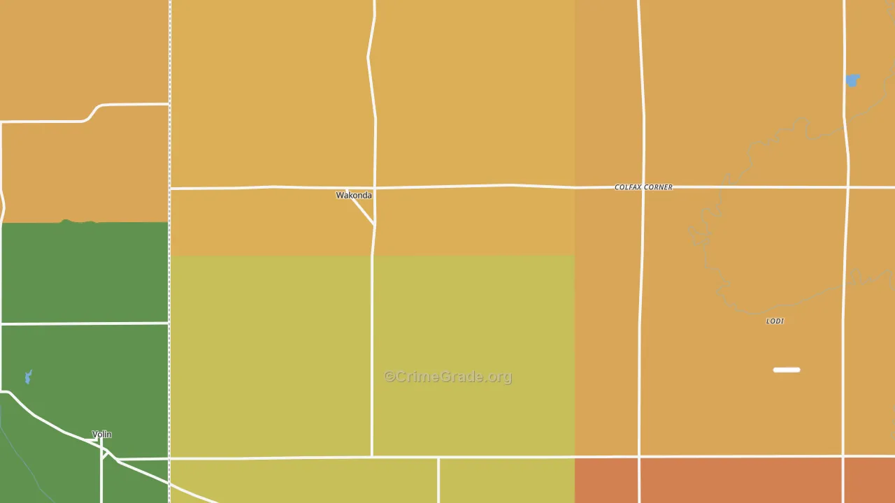 Wakonda, SD Map of Drug-Related Crime Rates