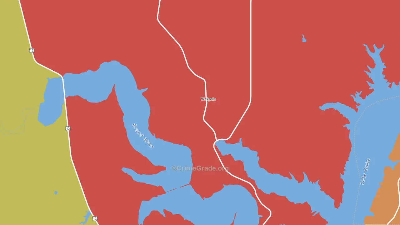 Wakpala, SD Map of Drug-Related Crime Rates