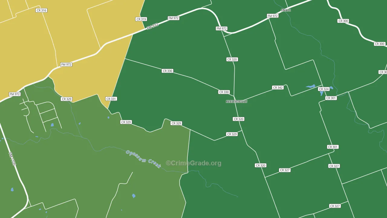 Walburg, TX Map of Drug-Related Crime Rates