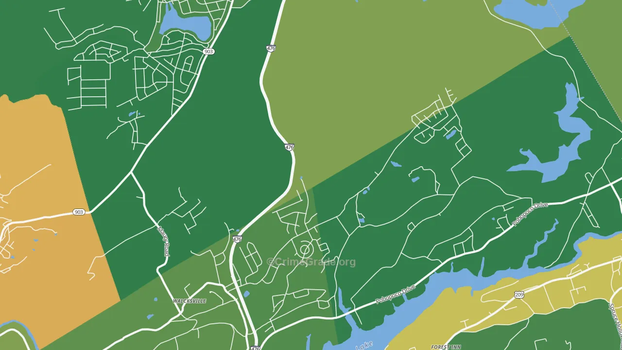 Walcksville, PA Map of Drug-Related Crime Rates