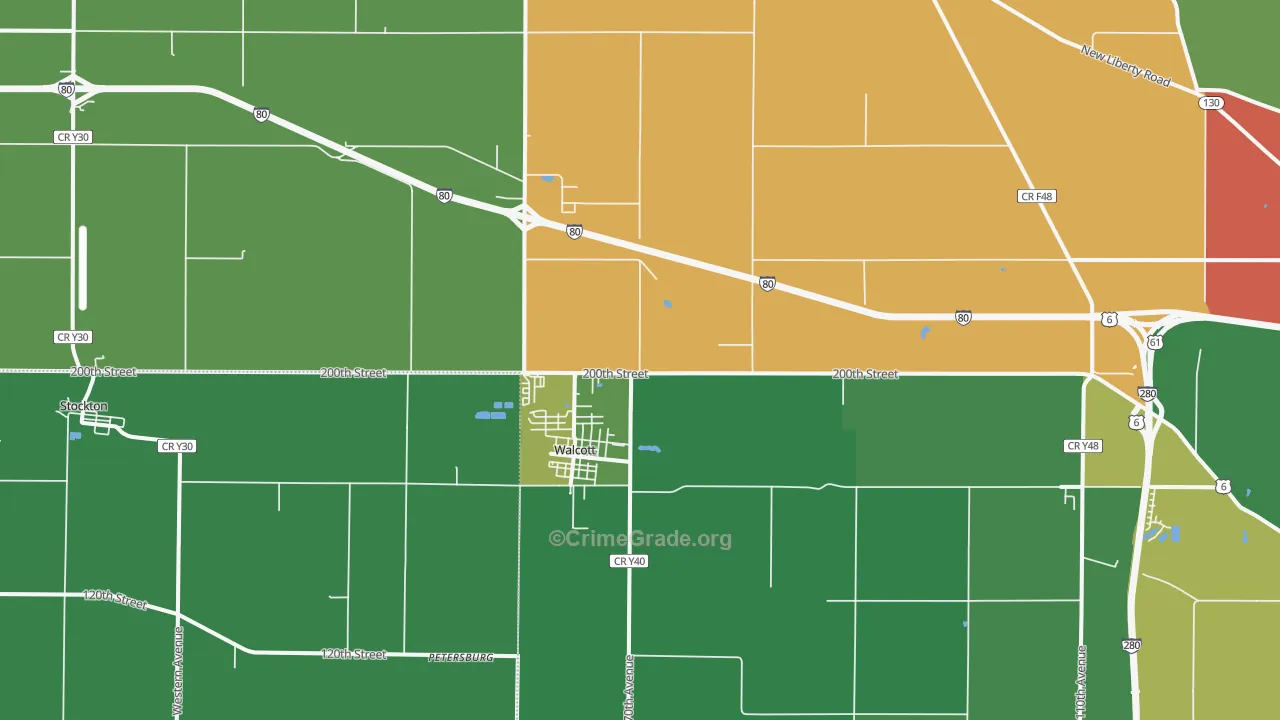 Walcott, IA Map of Drug-Related Crime Rates