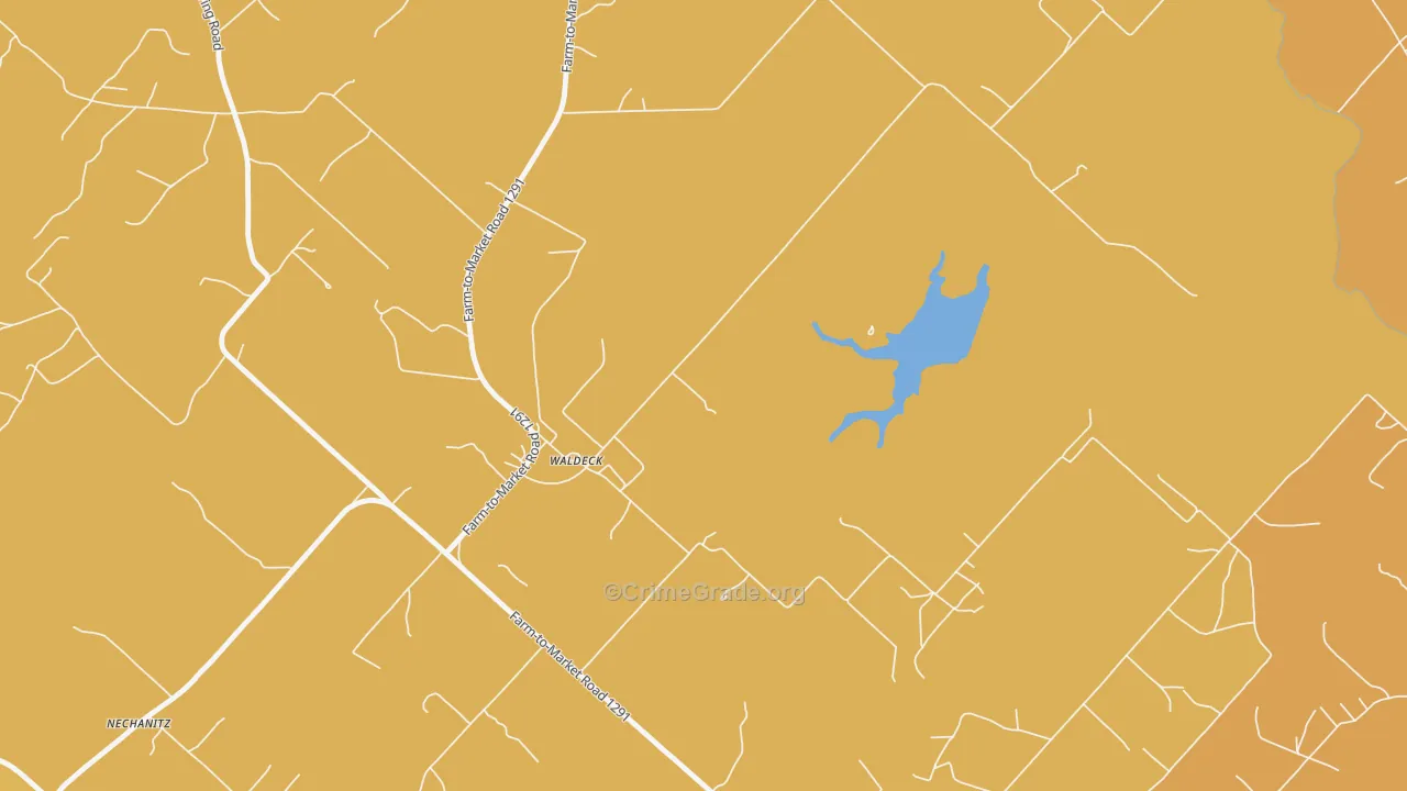 Waldeck, TX Map of Drug-Related Crime Rates