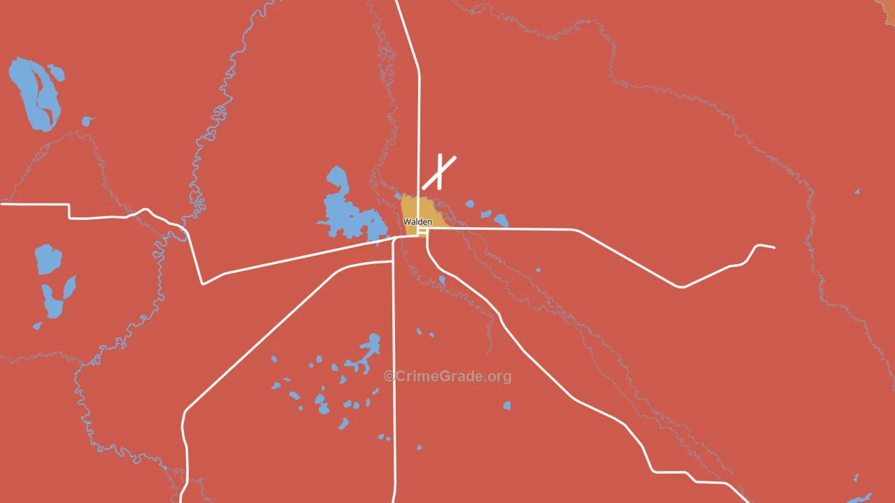 Walden, CO Map of Drug-Related Crime Rates