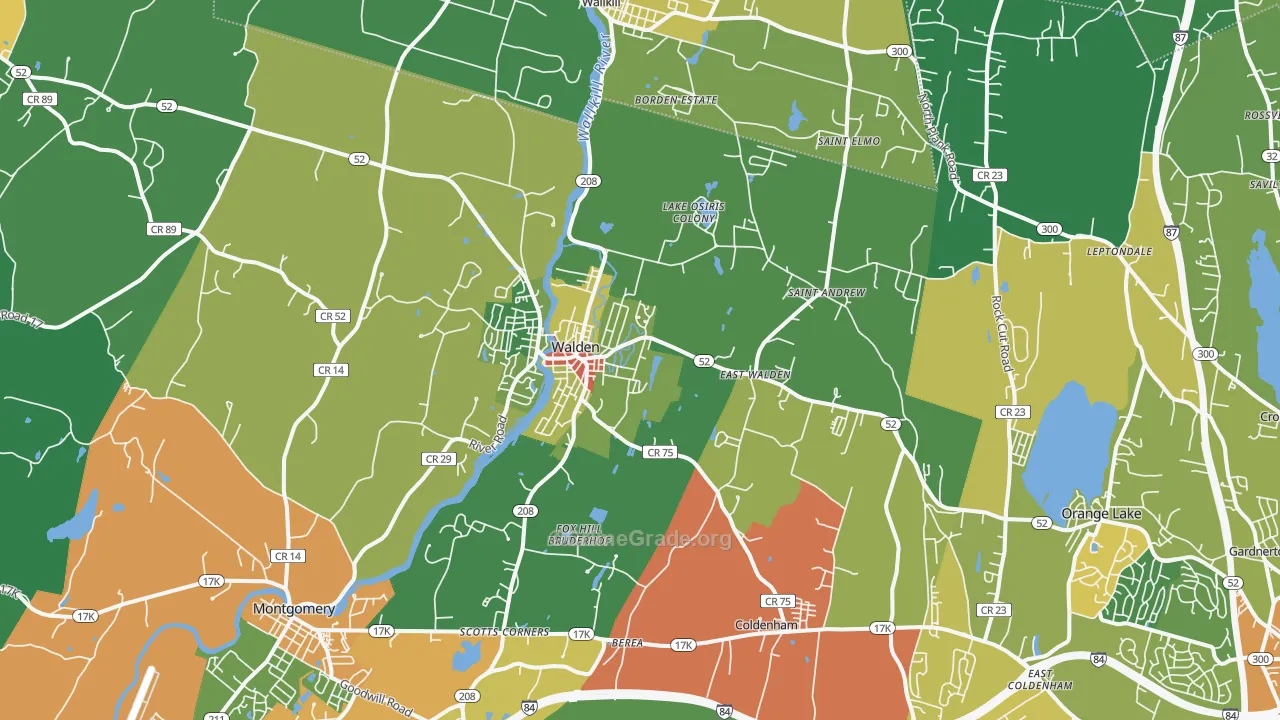 Walden, NY Map of Drug-Related Crime Rates