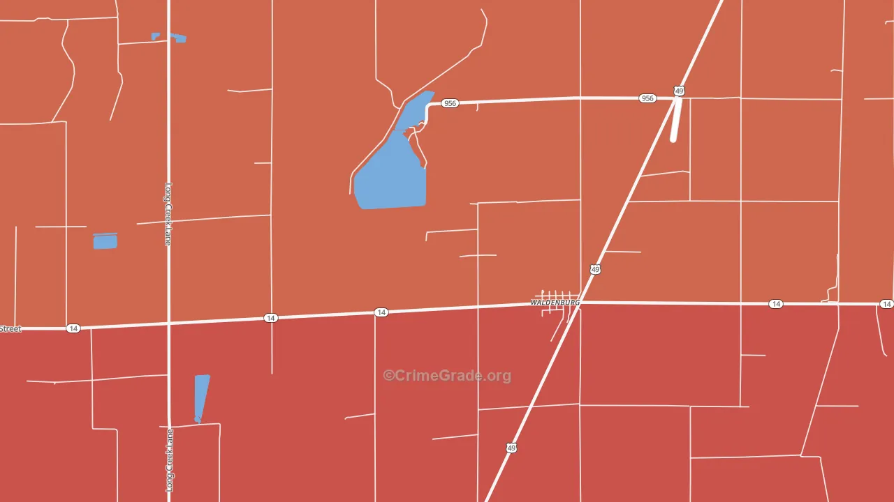 Waldenburg, AR Map of Drug-Related Crime Rates