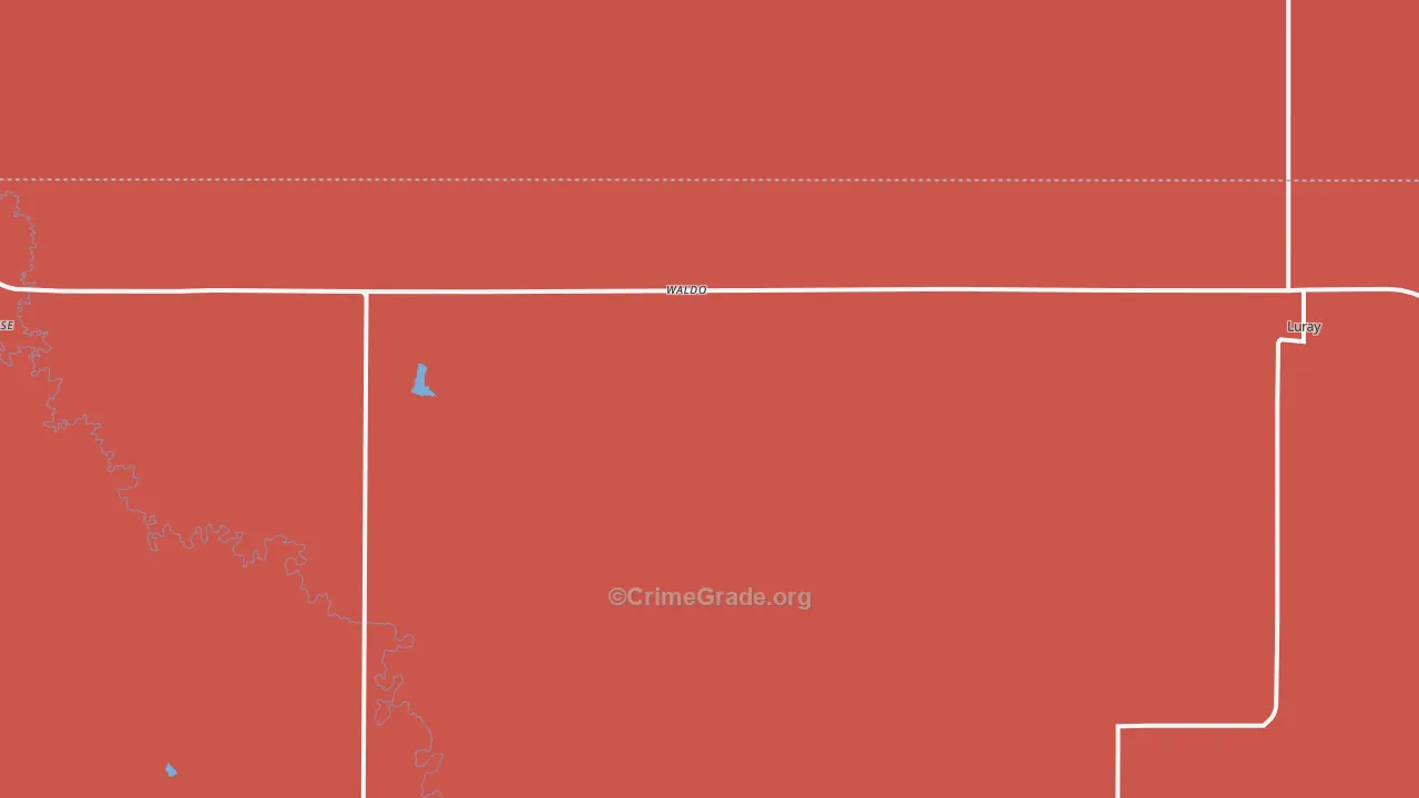 Waldo, KS Map of Drug-Related Crime Rates