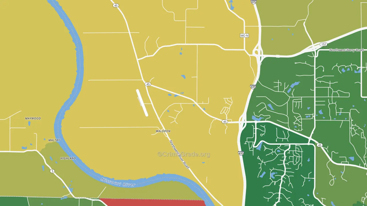 Waldron, MO Map of Drug-Related Crime Rates