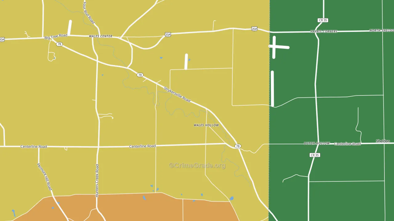 Wales Hollow, NY Map of Drug-Related Crime Rates