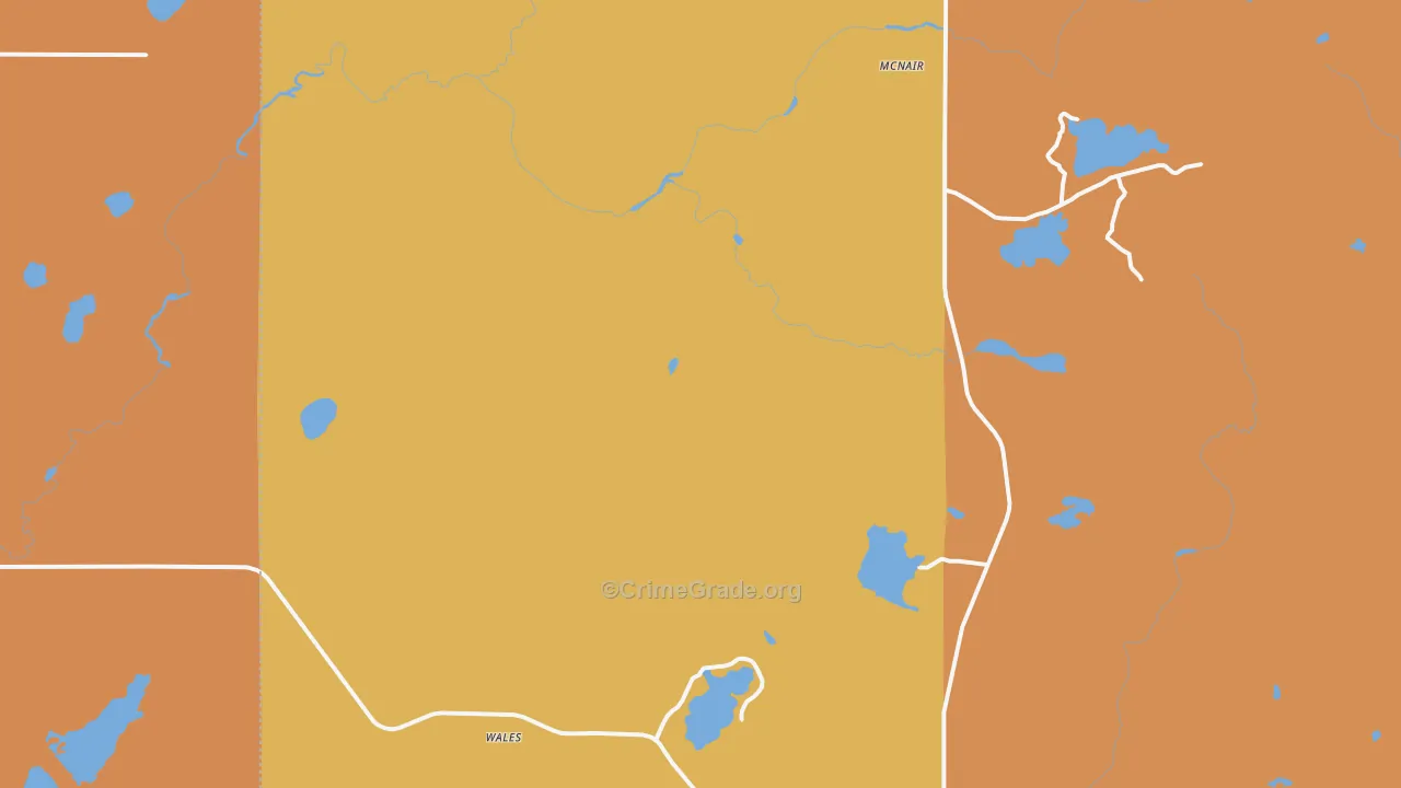 Wales, MN Map of Drug-Related Crime Rates