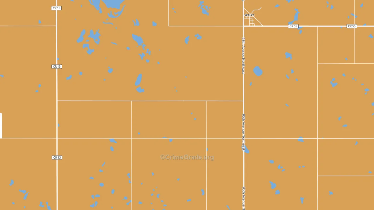 Wales, ND Map of Drug-Related Crime Rates