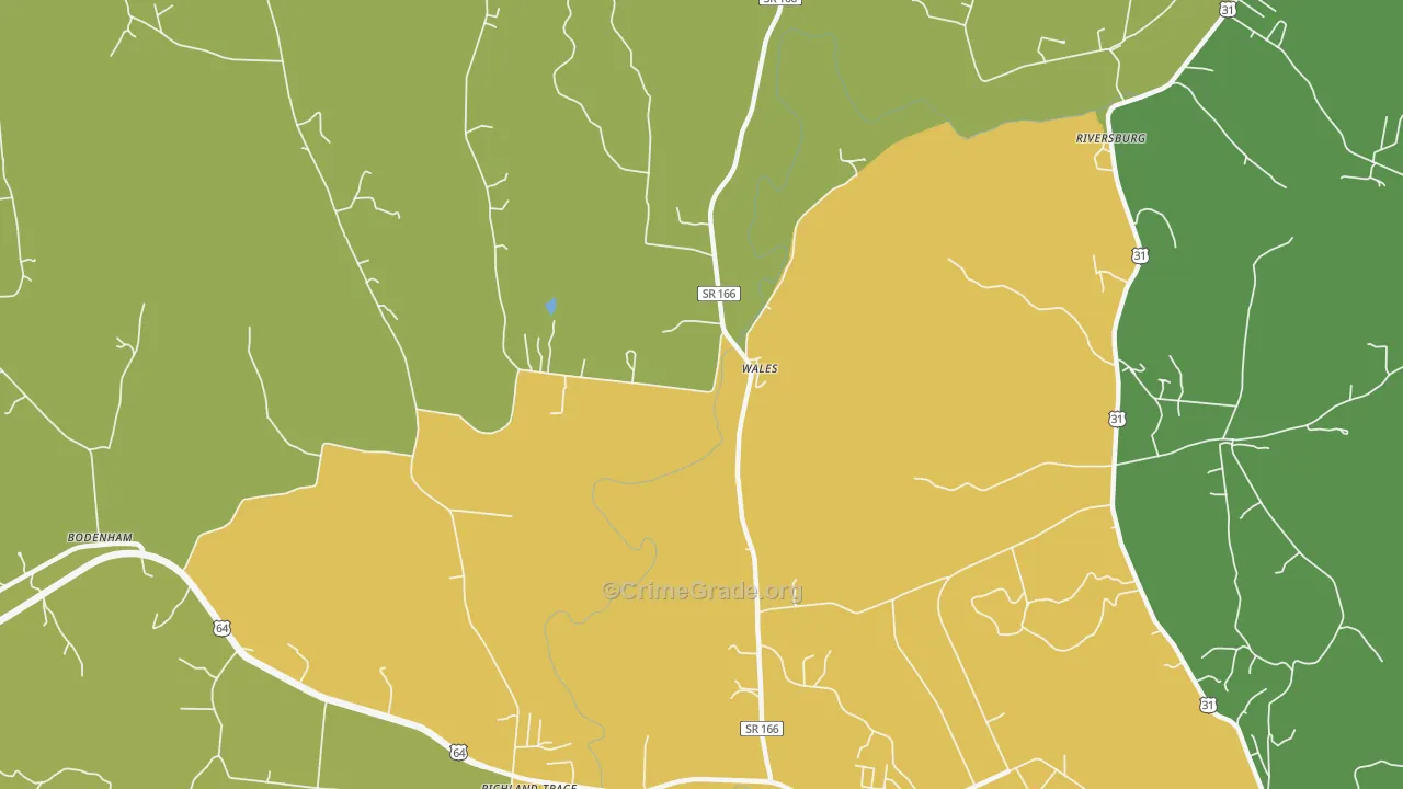 Wales, TN Map of Drug-Related Crime Rates