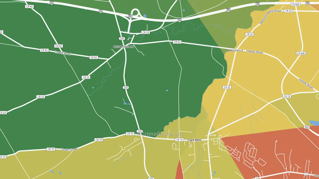Walesville, NY Map of Drug-Related Crime Rates