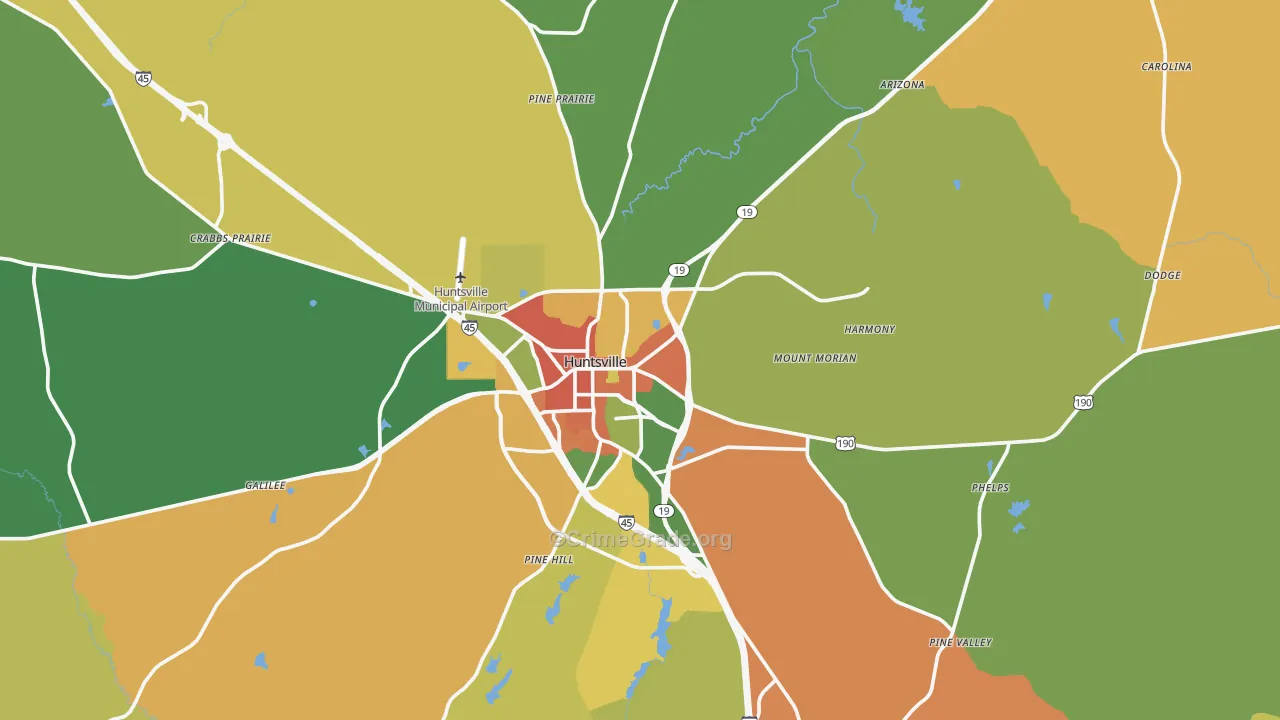 Walker County, TX Map of Drug-Related Crime Rates