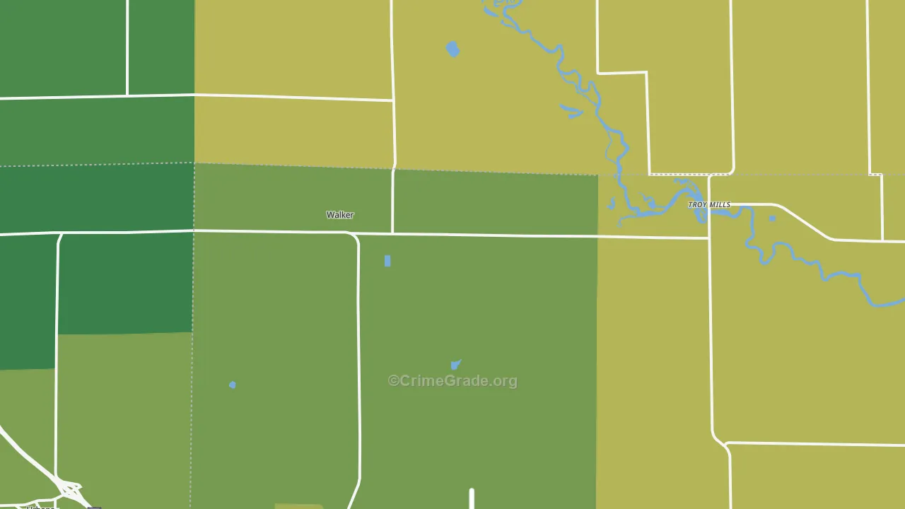Walker, IA Map of Drug-Related Crime Rates