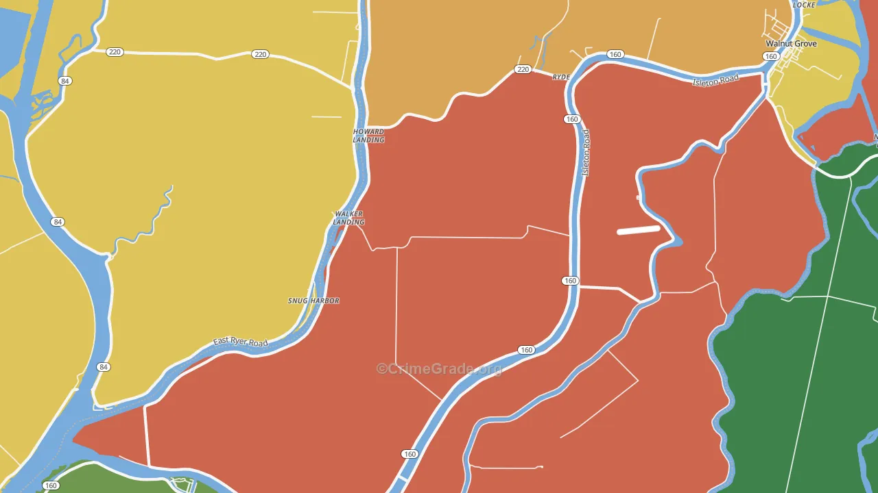 Walker Landing, CA Map of Drug-Related Crime Rates