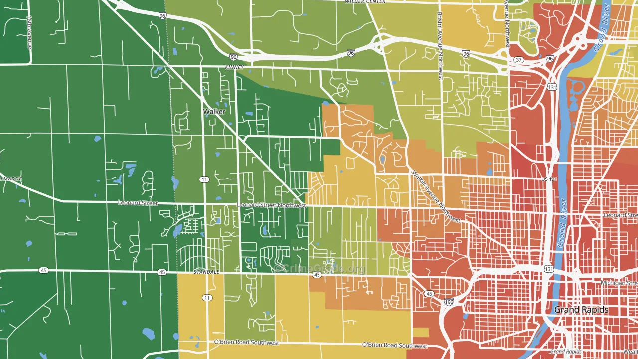 Walker, MI Map of Drug-Related Crime Rates