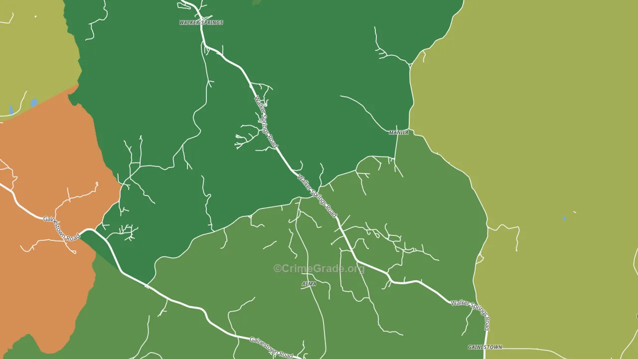 Walker Springs, AL Map of Drug-Related Crime Rates