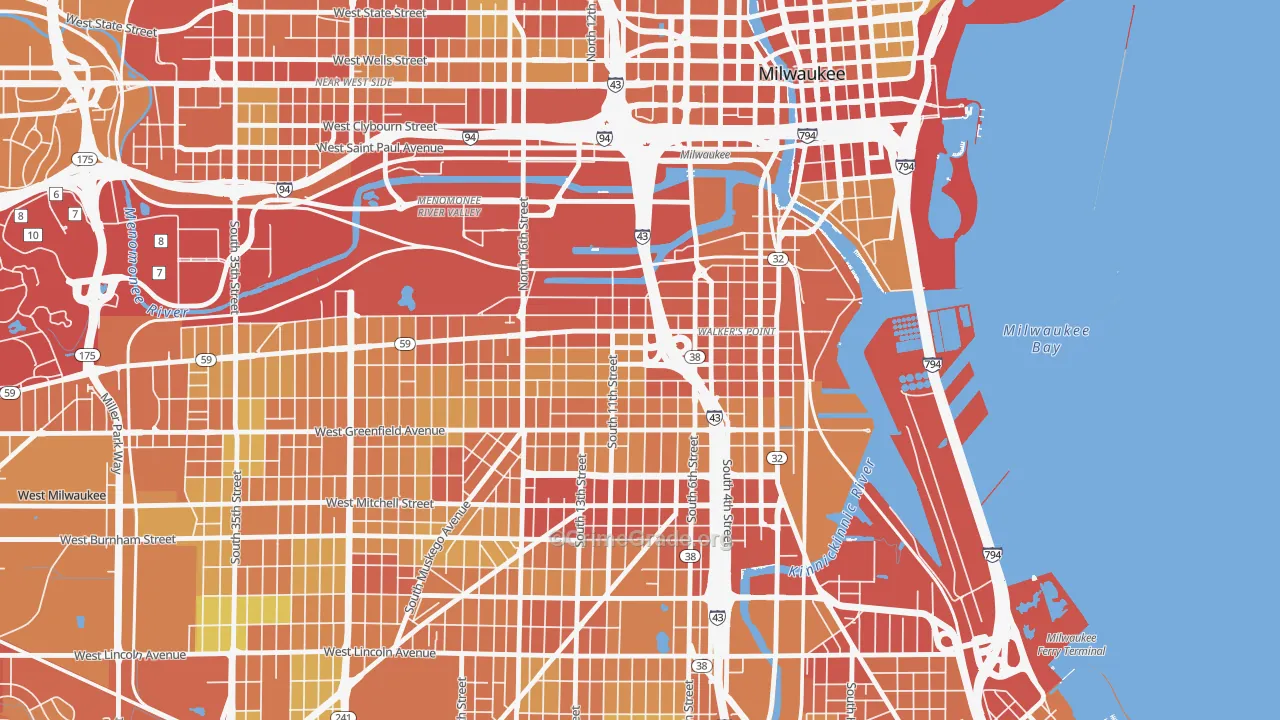 Walker's Point, Milwaukee, WI Map of Drug-Related Crime Rates