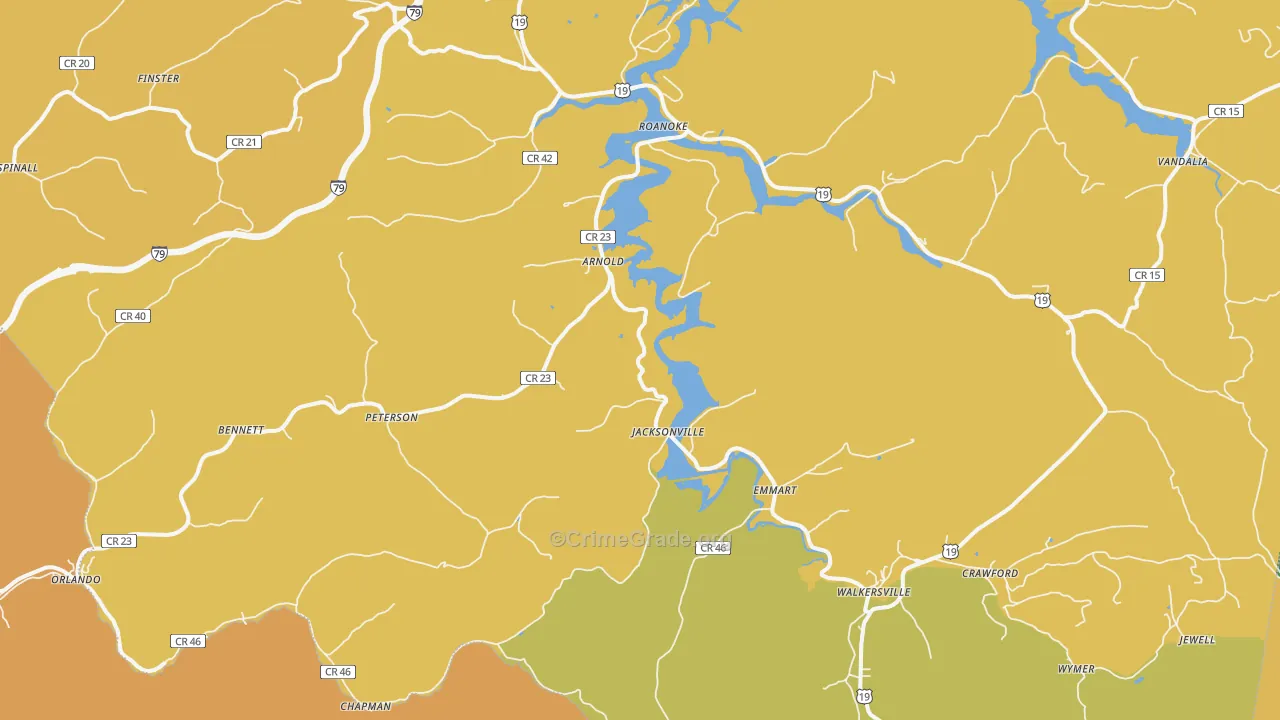 Walkersville, WV Map of Drug-Related Crime Rates
