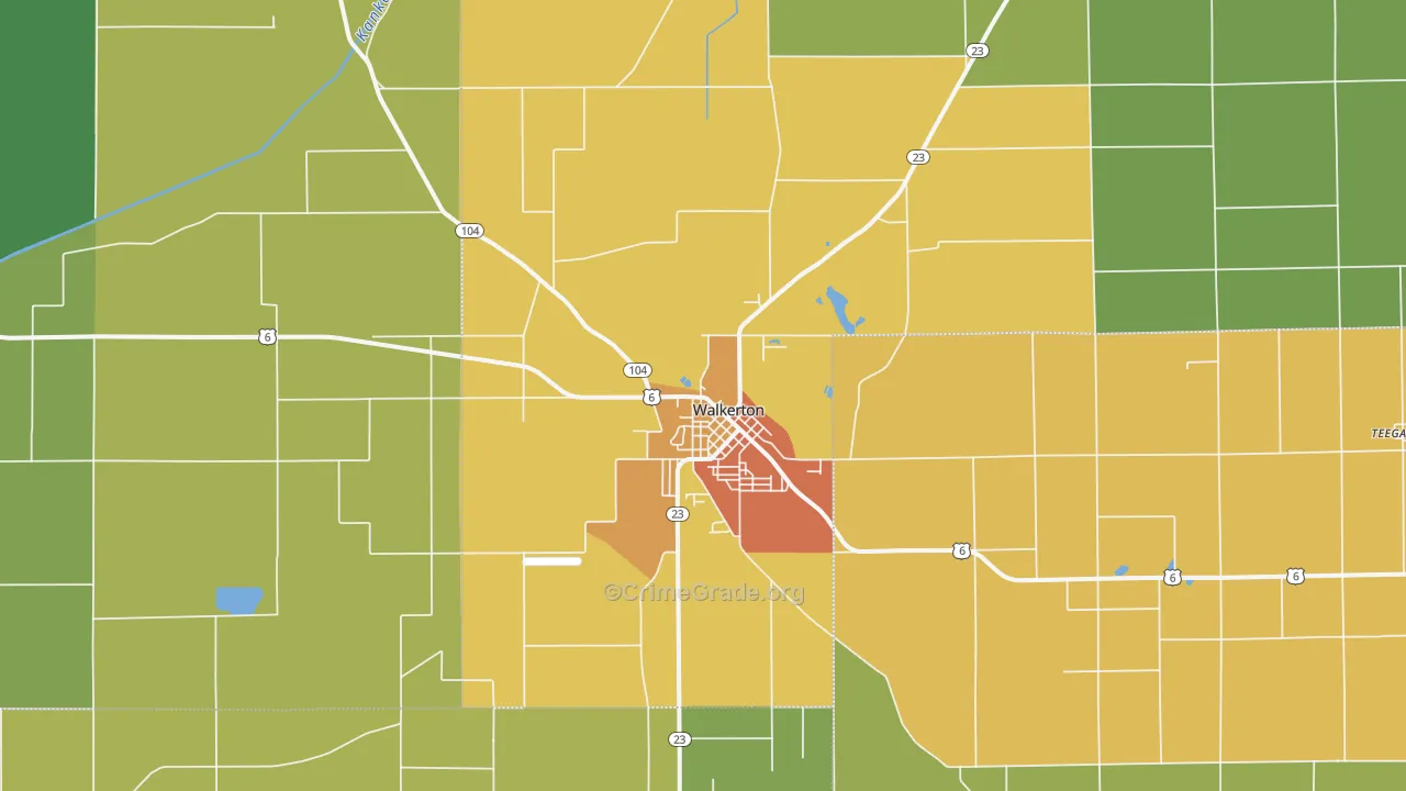 Walkerton, IN Map of Drug-Related Crime Rates