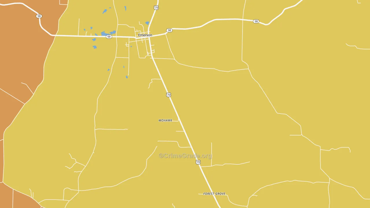 Walkerville, AR Map of Drug-Related Crime Rates