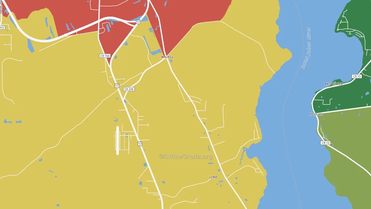 Walkill, FL Map of Drug-Related Crime Rates
