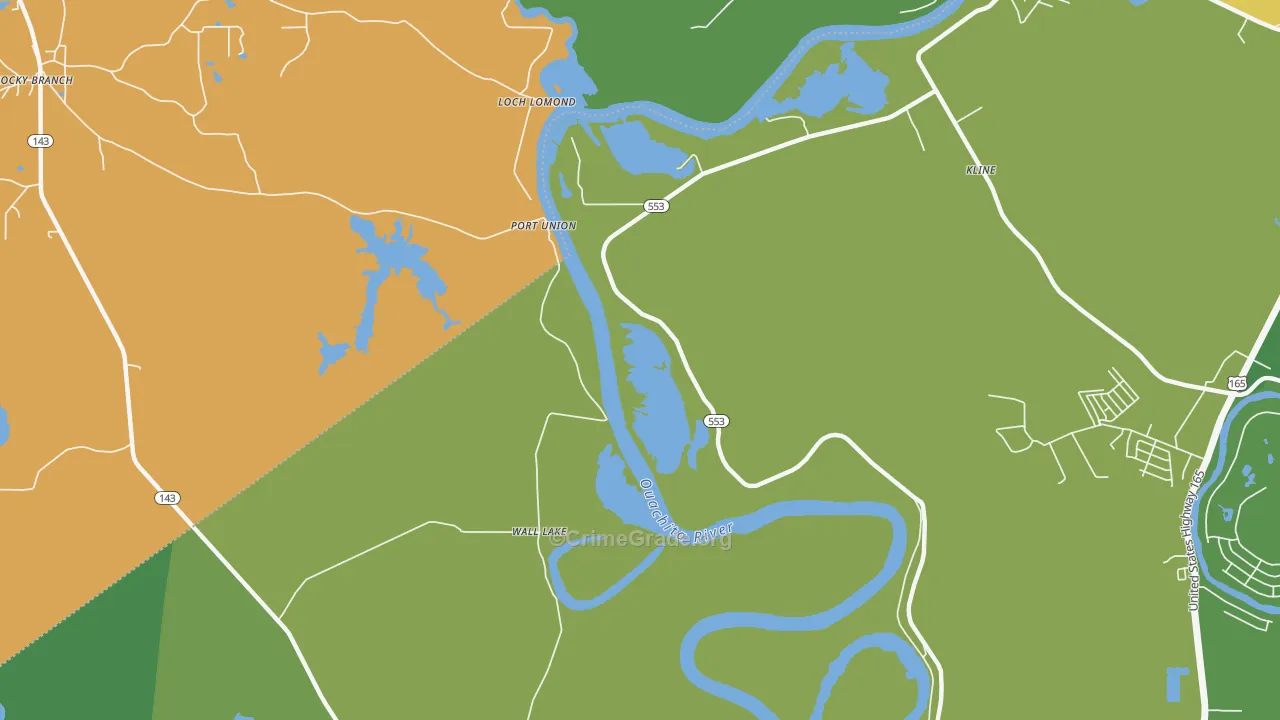 Wall Lake, LA Map of Drug-Related Crime Rates