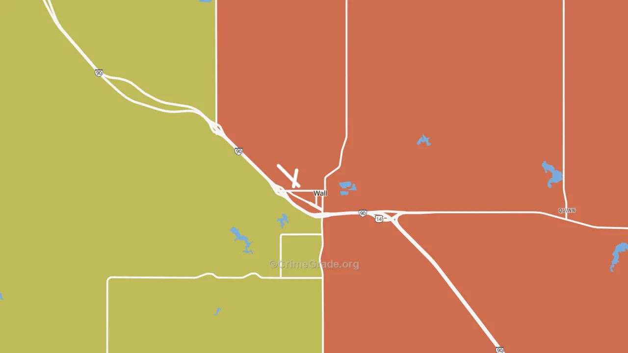 Wall, SD Map of Drug-Related Crime Rates