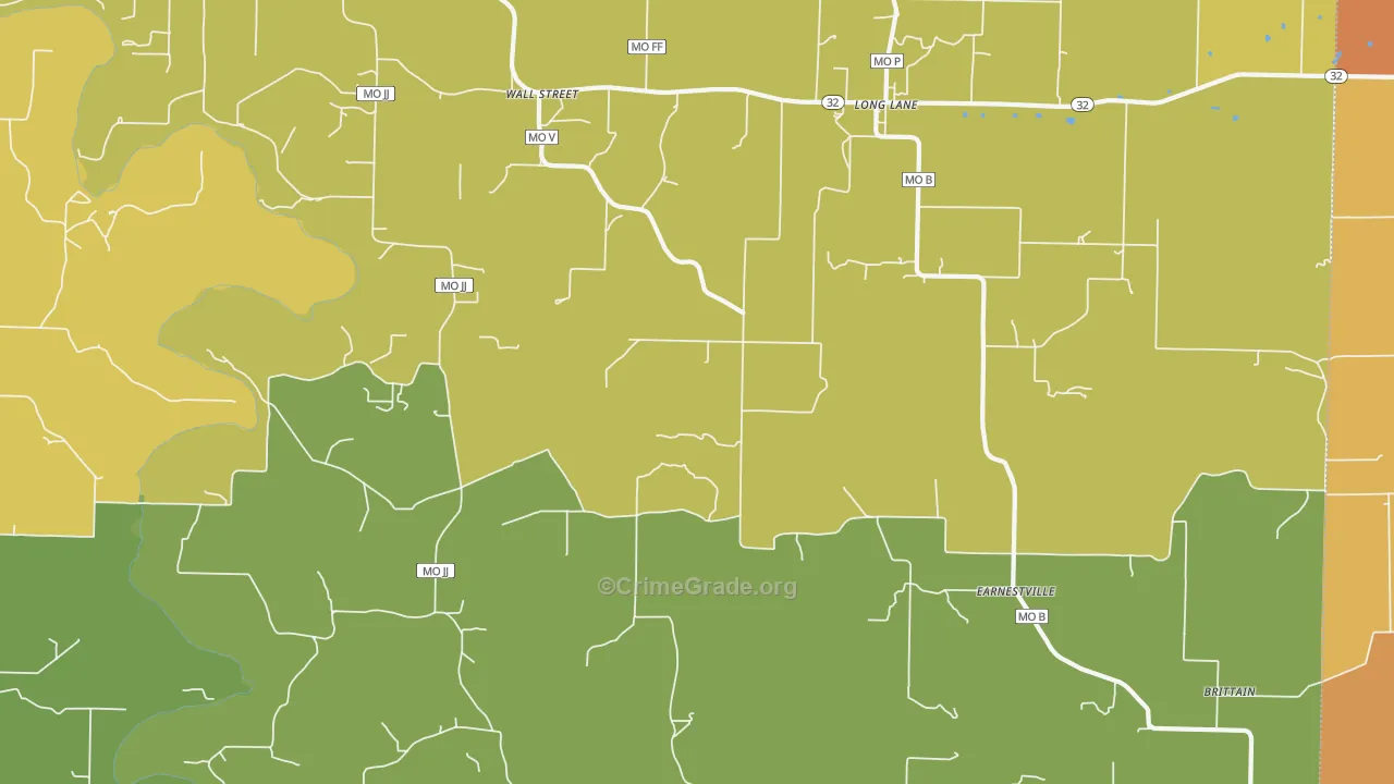 Wall Street, MO Map of Drug-Related Crime Rates