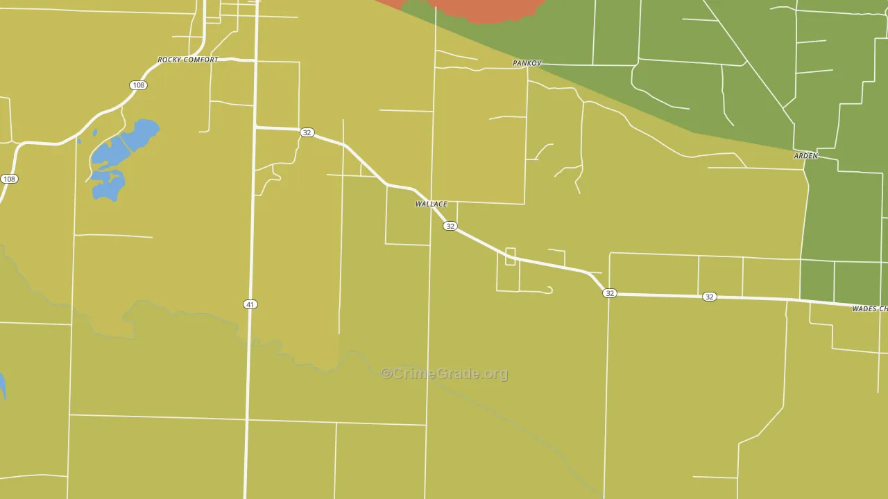 Wallace, AR Map of Drug-Related Crime Rates