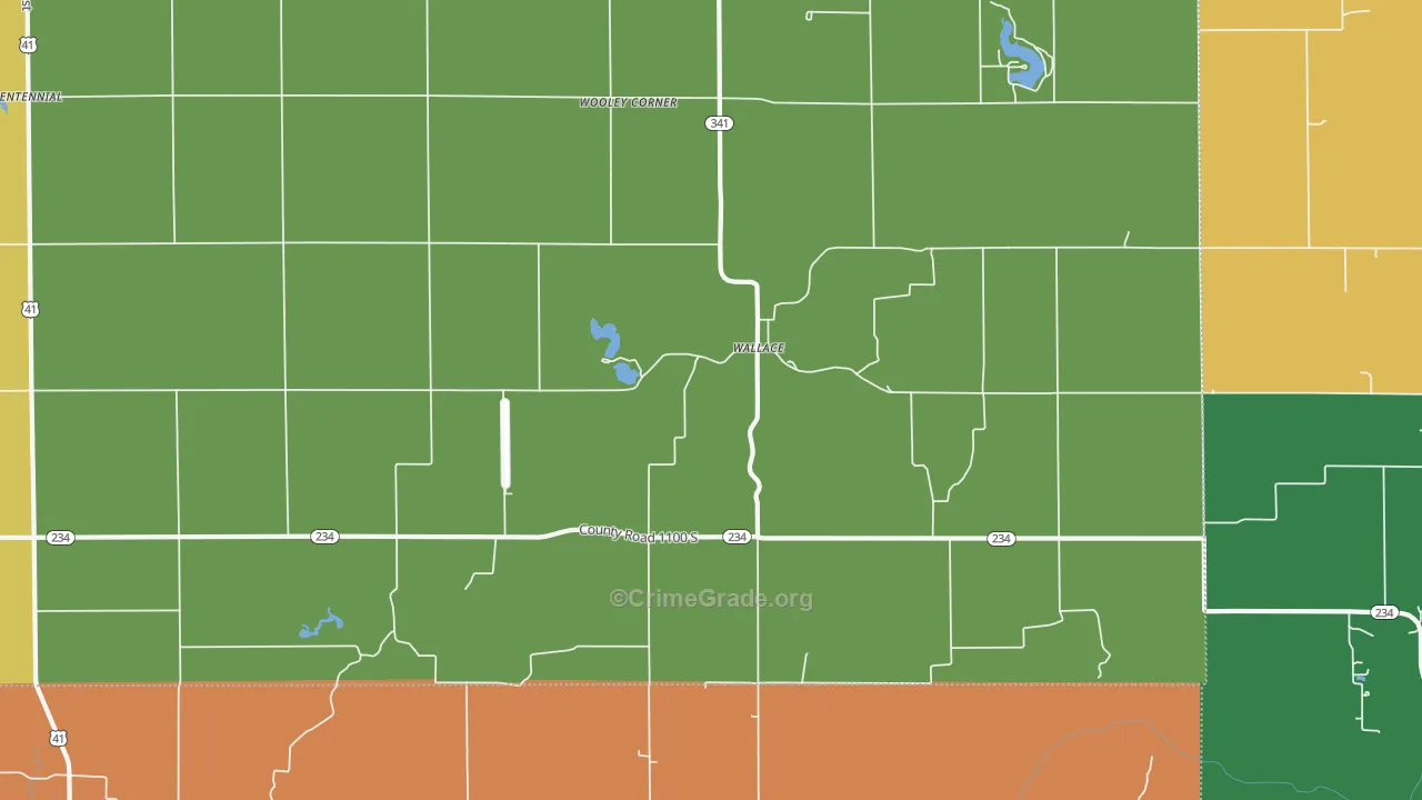 Wallace, IN Map of Drug-Related Crime Rates
