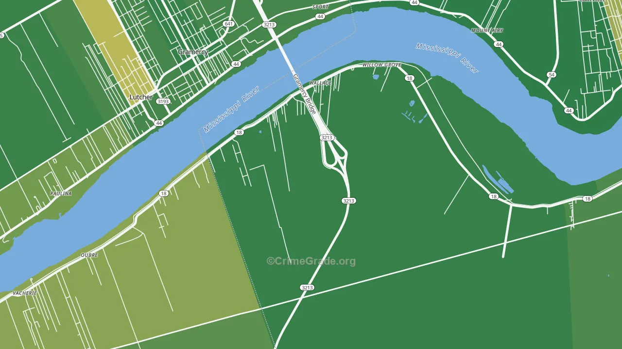 Wallace, LA Map of Drug-Related Crime Rates