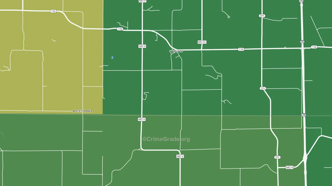 Wallace, MO Map of Drug-Related Crime Rates