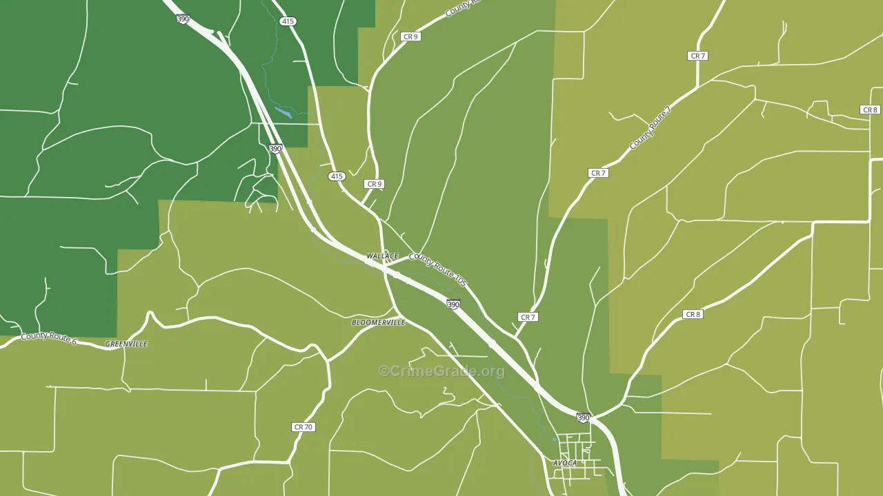 Wallace, NY Map of Drug-Related Crime Rates