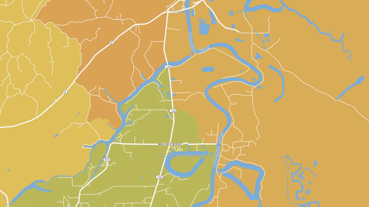 Wallace Ridge, LA Map of Drug-Related Crime Rates