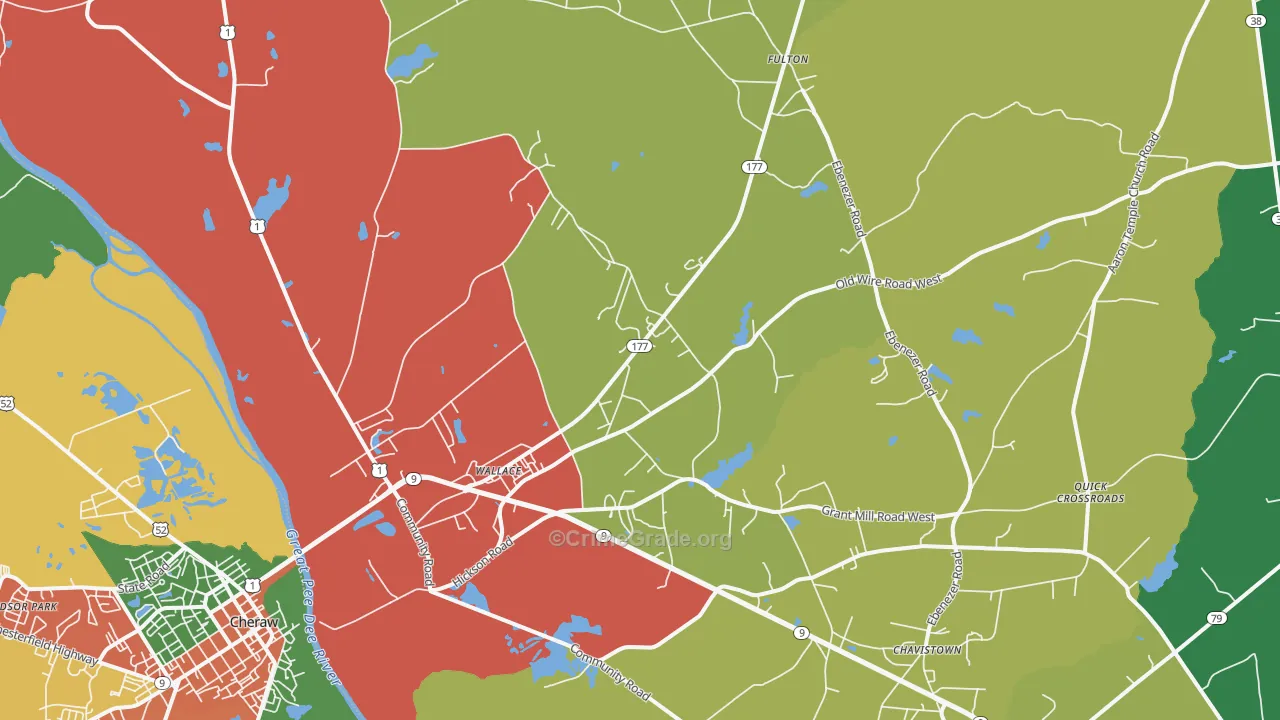 Wallace, SC Map of Drug-Related Crime Rates