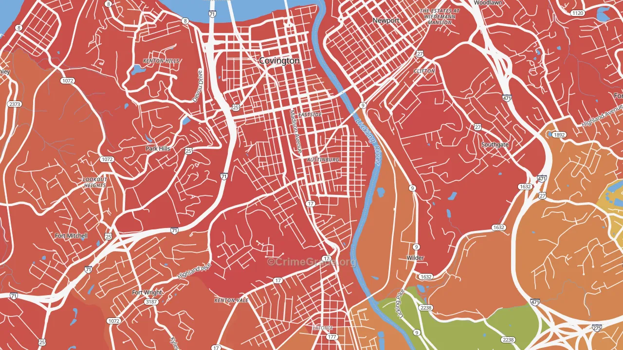 Wallace Woods, Covington, KY Map of Drug-Related Crime Rates