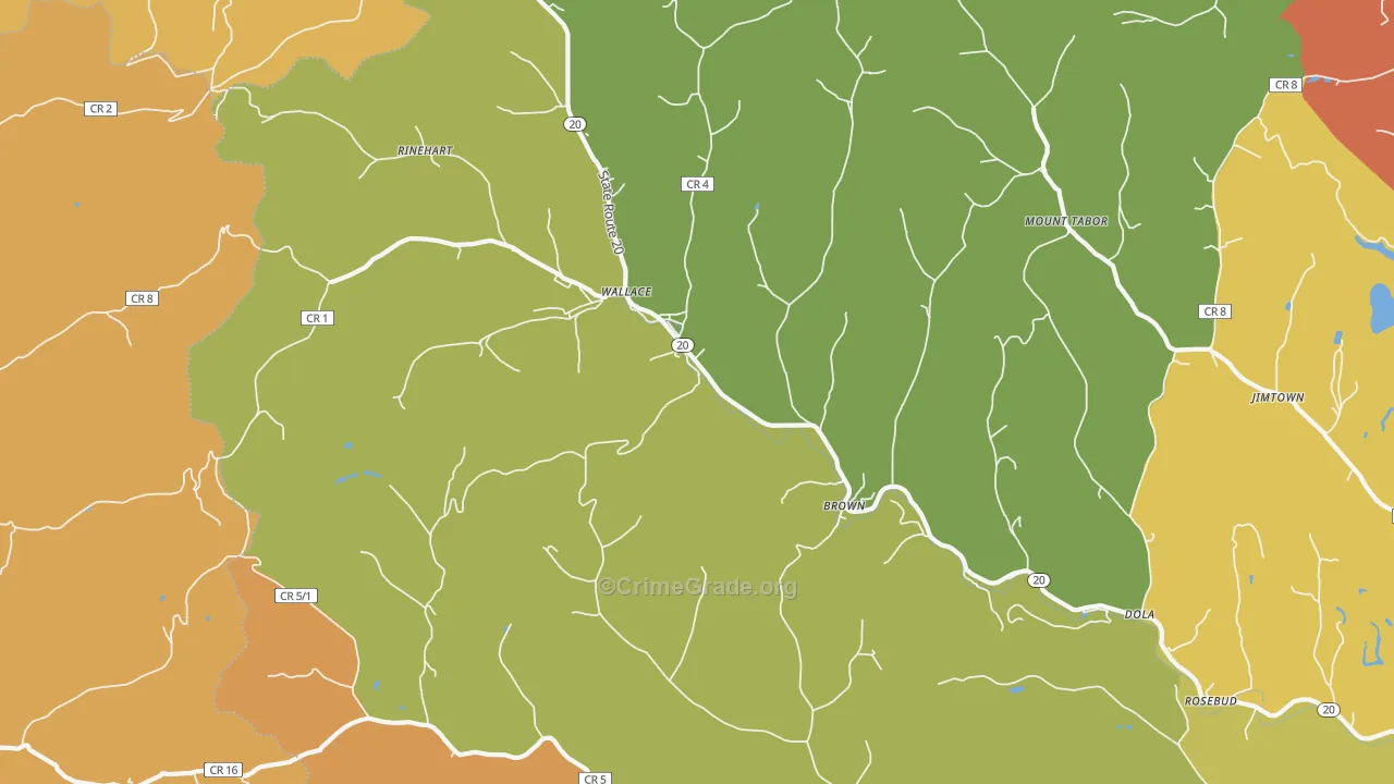 Wallace, WV Map of Drug-Related Crime Rates