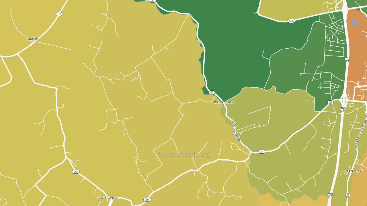 Wallaceton, KY Map of Drug-Related Crime Rates