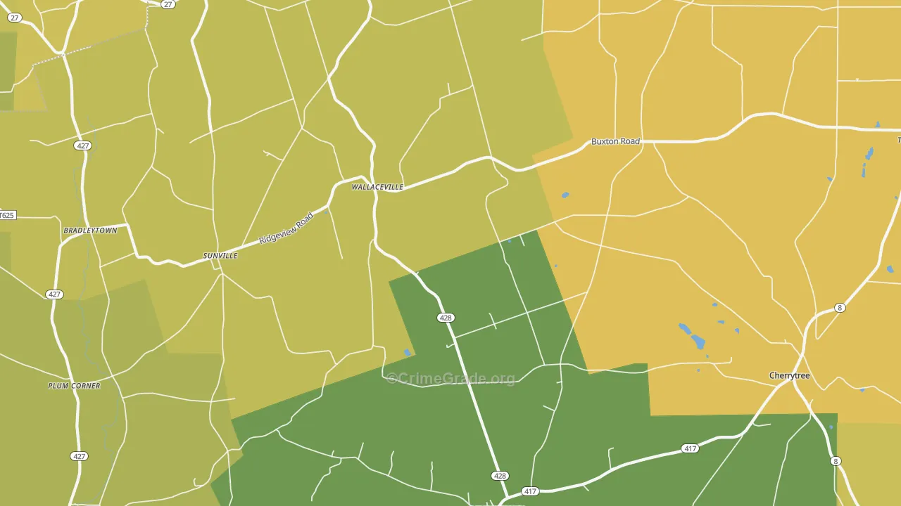 Wallaceville, PA Map of Drug-Related Crime Rates