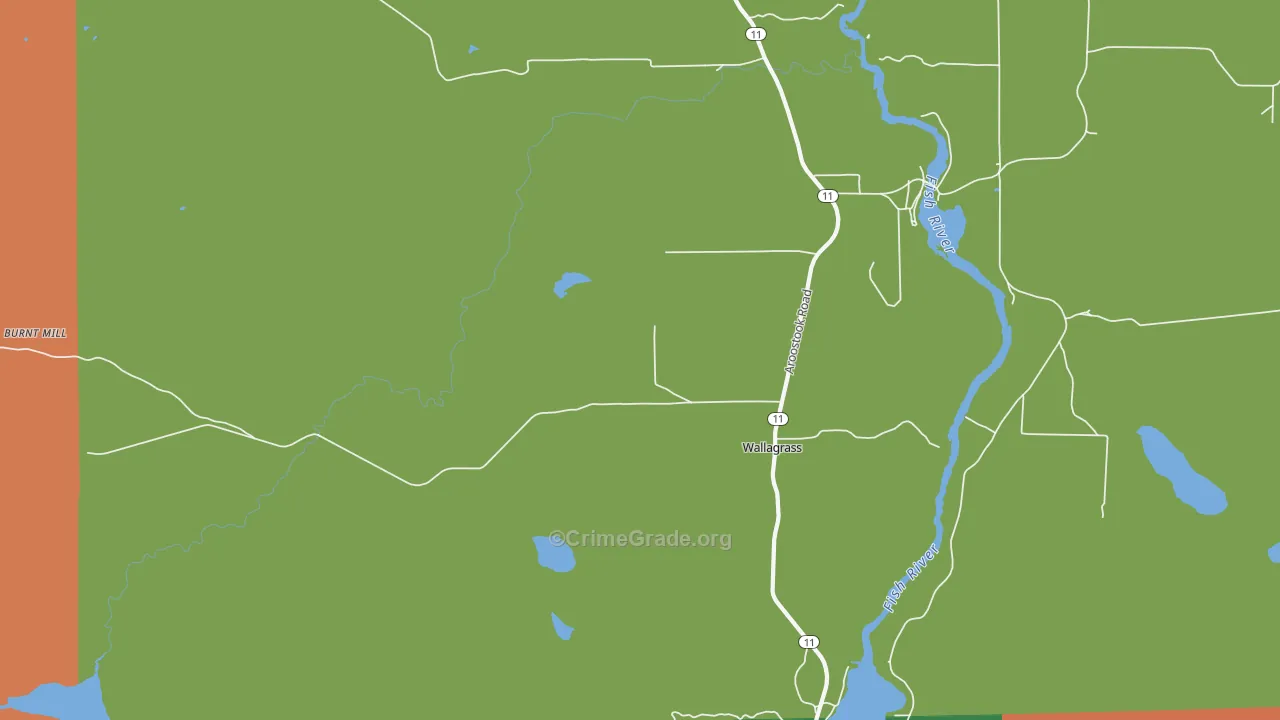 Wallagrass, ME Map of Drug-Related Crime Rates